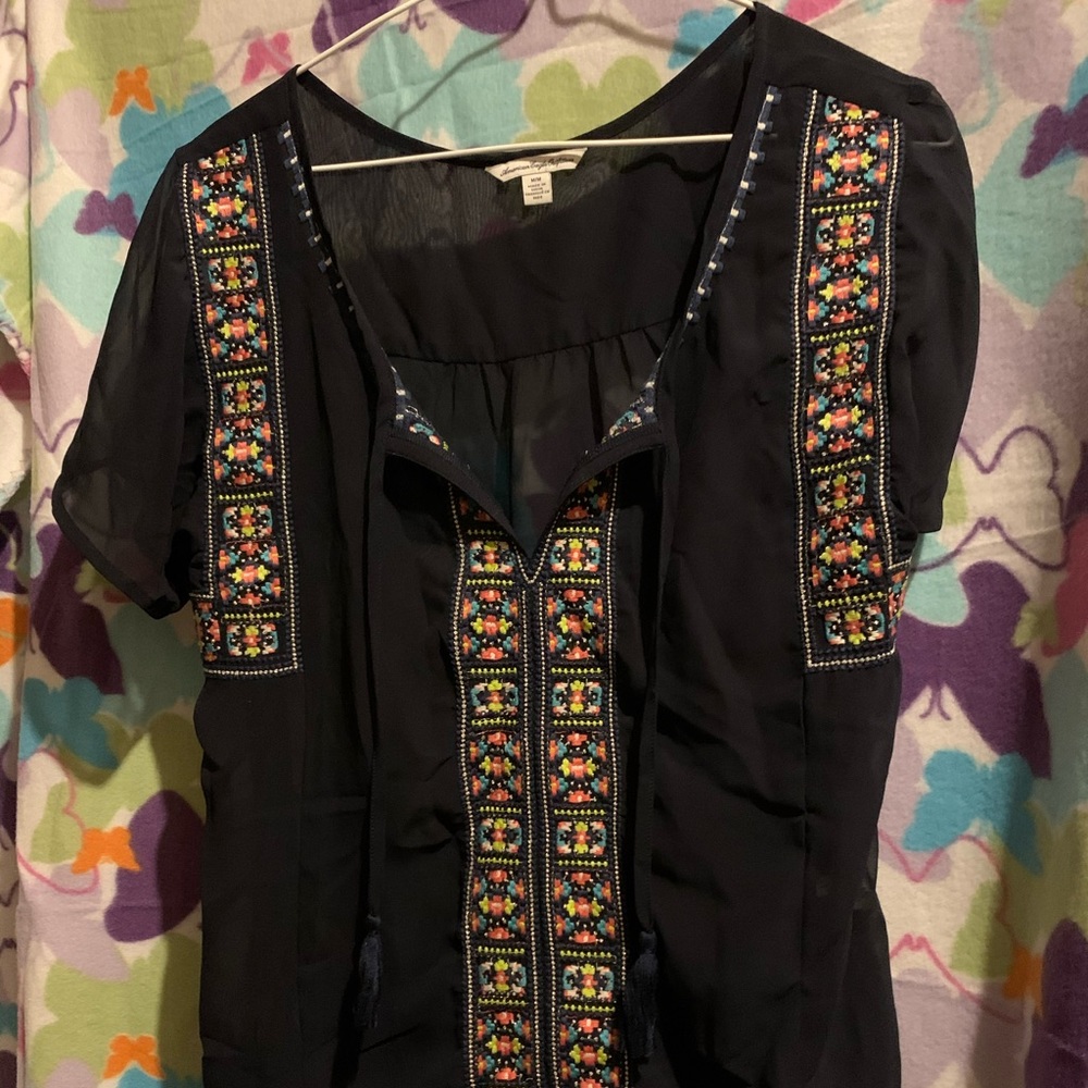 Sheer short sleeve shirt